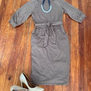 Brown cotton midi dress from Amazon